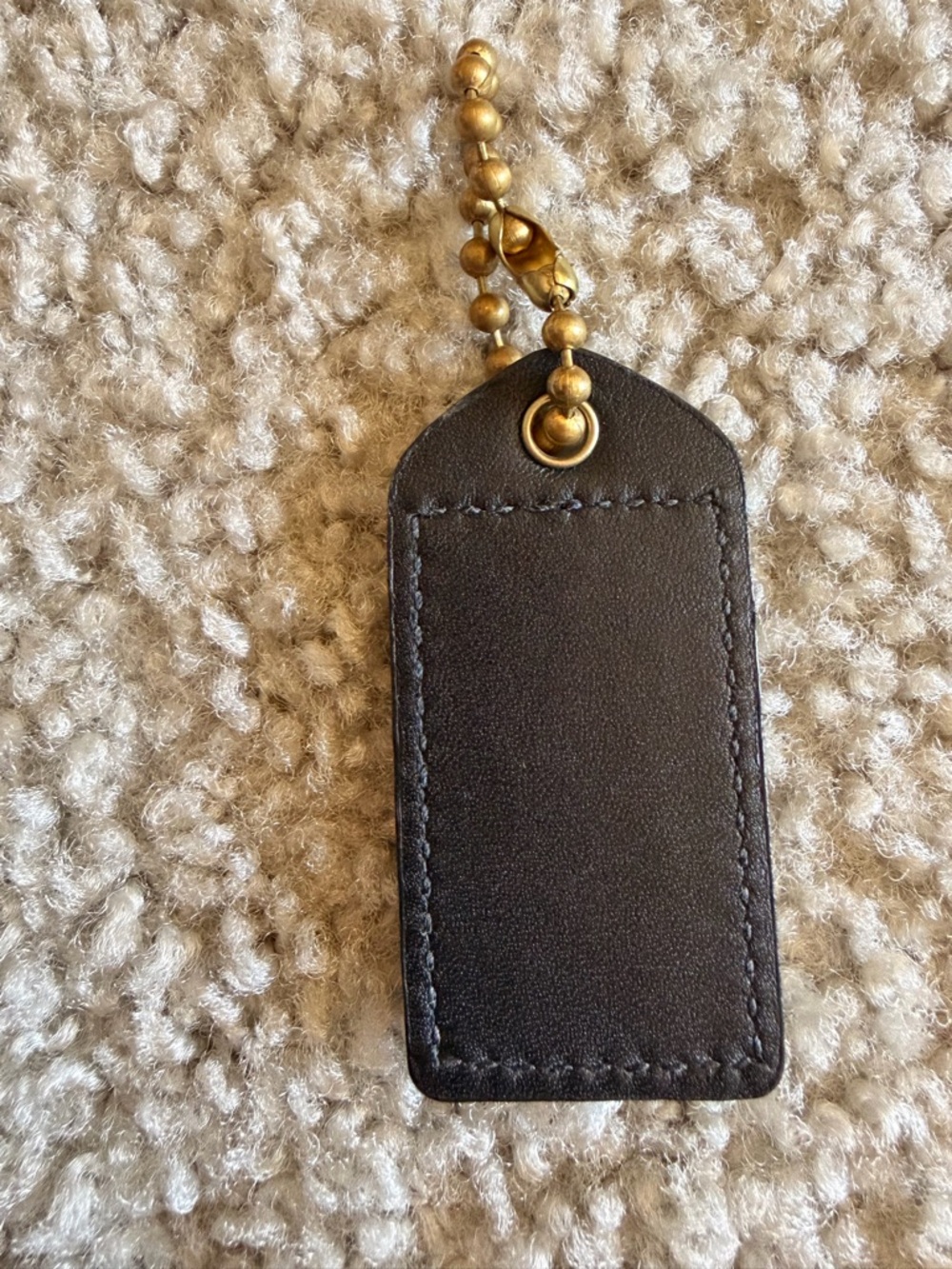 Coach Black Leather Key Tag with Gold Hardware - Picture 3 of 3